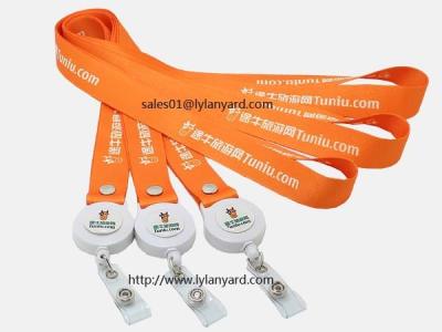 China Custom Polyester Lanyard with Badge Reel, Retractable ID Pull Badge Reel Lanyards for sale