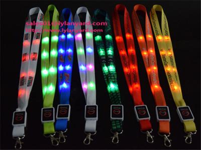 China Custom Led Growing Lanyards, Led Flashing Light Up Lanyard, Imprinted Led Lanyards for Party Decoration for sale