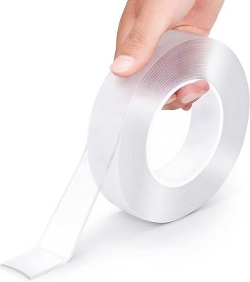 China Self Adhesive Reusable Acrylic Nano Tape Reusable Clear Transparent Sticky Strong Sticky Tape Waterproof Washable Double Sided Nano Tape for sale