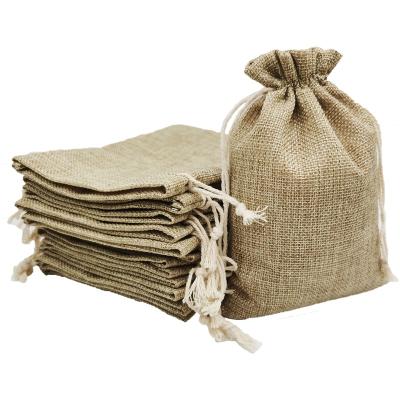 China Wholesale Burlap Sack Customizable Folding Burlap Sack With Drawstring New Burlap Gift Sack For Party Weeding for sale