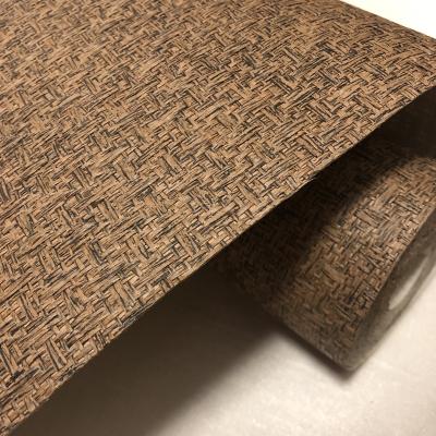 China Bronze Color Paper Weave Wallpaper Clay Natural Material ECO-Friendly+Easy Installation for sale