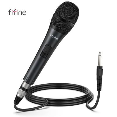 China Handheld Microphone Fifine K6 XLR Karaoke Music Wired Handheld Dynamic Microphone For Singing for sale