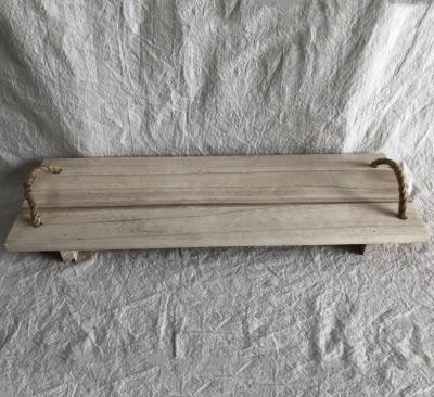 China Europe Solid Antique Vintage Tray With Rope Handle Board Elegant Wooden Serving for Hotel Home Decor for sale