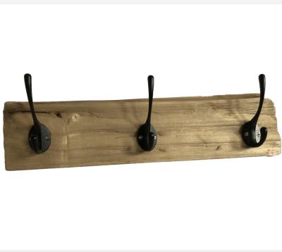 China Sustainable Wall Mount Clothes / Wooden Hanger Rack With Antique Wall Hooks for sale