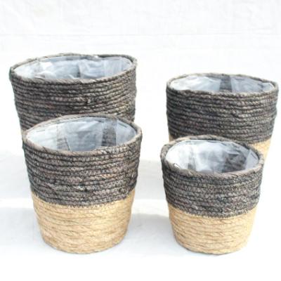 China Sustainable Handmade Handmade Storage Plant Basket Woven Basket Set For Home Decor for sale