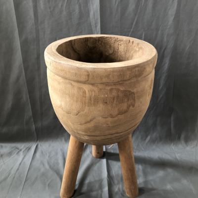 China Europe Factory Natural Handmade Indoor Outdoor Pot Gift Wooden Flower Pot for sale