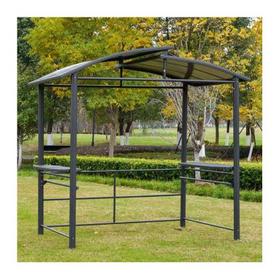 China Interlaced Vented Polycarbonate Roof AJUNION Outdoor BBQ Gazebo with Steel Frame 5x8 for sale