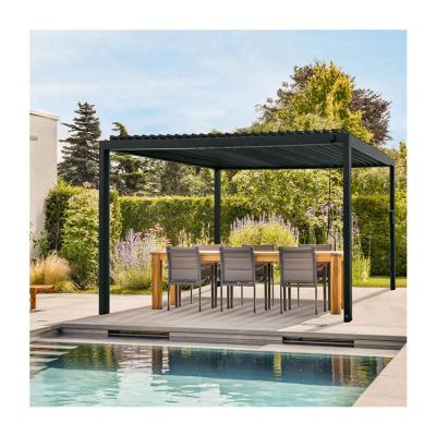 China Steel Frame AJUNION 16X10 Metal Pergola for Louvered Roof Garden Outdoor Bioclimatic for sale