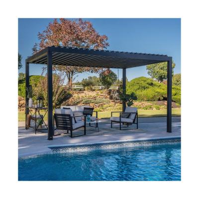 China Adjustable Rainproof Roof Steel Pergola for Heavy Duty Outdoor Living Area Space for sale