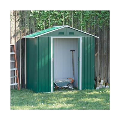 China Steel Double Sliding Door Storage Shed AJUNION Metal Garden Shed Tool House for Storage for sale