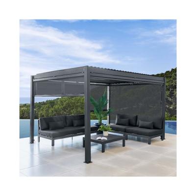 China Outdoor Aluminum Bioclimatic Canopy AJUNION Waterproof Louver Garden Pergolas Bridge for sale