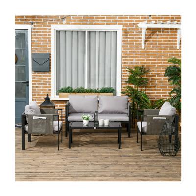 China Außenmöbel Lounge Set AJUNION Aluminium Terrassenmöbel Set Spezifisches Garten Set zu verkaufen