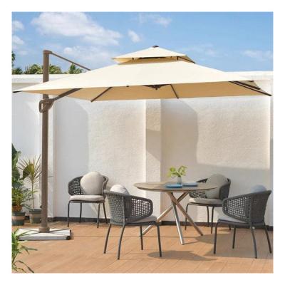 China Double Top Patio Umbrella Garden Parasol Waterproof Canopy AJUNION W300xD300xH260cm for sale