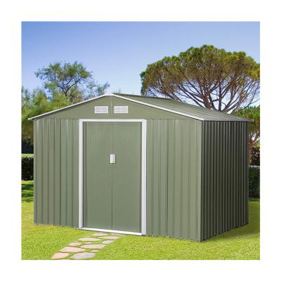 China 64.5kg Galvanised Steel Storage Shed AJUNION 9 x 6FT 2 Doors for Garden Building Shed for sale