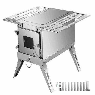 China Folding Stainless Steel Wood Burning Stove Ideal for Outdoor Camping and Hiking Trips for sale