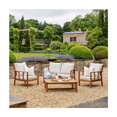 China Terras Massivhouten Tuin Set Teakhouten Buitenmeubilair Sofa Set Tuin Lounge Stoel Te koop