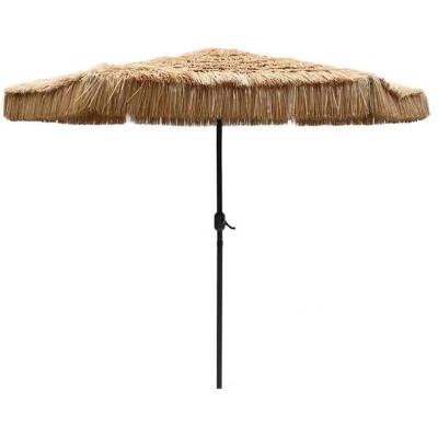 China Outdoor Garden Beach Patio Heavy Duty Straw Roman Parasol with Aluminium Sun Umbrella for sale