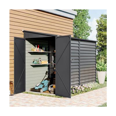 China Garden Bike Shed AJUNION 9ft Sturdy Steel Motorcycle Storage Enclosure with Lock for sale