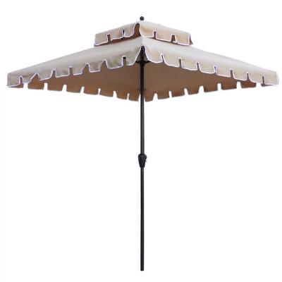 China Outdoor Restaurant Garden Cafe Courtyard Patio Double Layer Sun Umbrella for Camping for sale