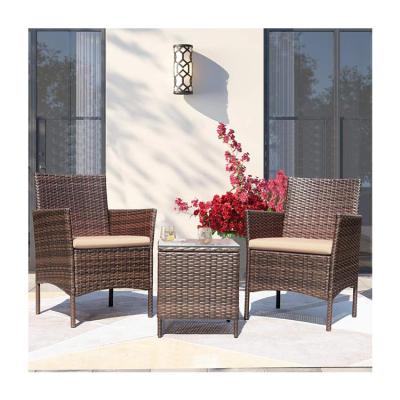 China Leisure Outdoor AJUNION PE Rattan Patio Furniture Set for Balcony Poolside Garden for sale