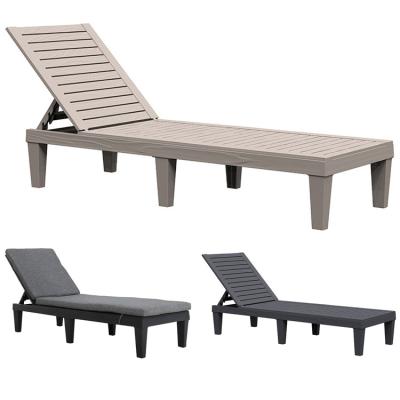 China Outdoor Furniture Sun Bed for Swimming Pool Plastic Stackable Chaise Lounge Chair for sale