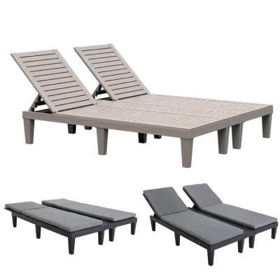 China Plastic Stackable Adjustable Sun Lounger Chair for Outdoor Beach Patio Hotel Swimming Pool for sale