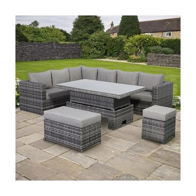 China Modern Design All Weather Corner Sofa Set with Adjustable Table L.265 X W.204 X H.66cm for sale