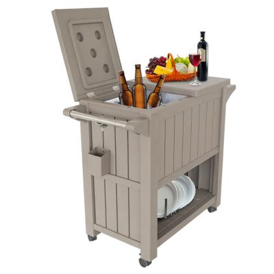 China Traditional Design 3-In-1 Portable Outdoor Ice Cooler Trolley Cart with Four Wheels for sale