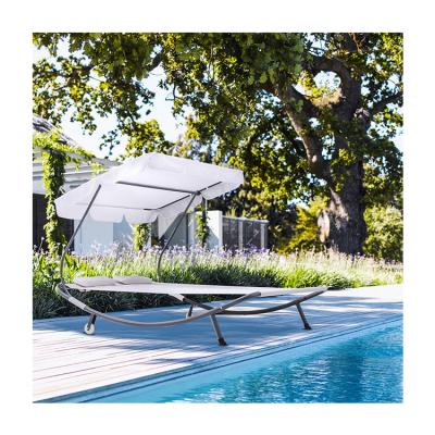 China Adjustable Canopy Steel Frame Hammock for Outdoor Poolside Lounging and Relaxation for sale