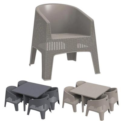 China Buiten tuin stoel plastic stapelbare koffie eetkamer arm stoel villa patio fauteuil Te koop
