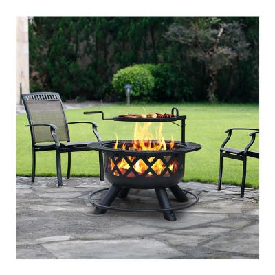 China Outdoor Garden AJUNION Removable Cooking Grill 27 Pounds Outdoor Wood Burning Fire Pit for sale