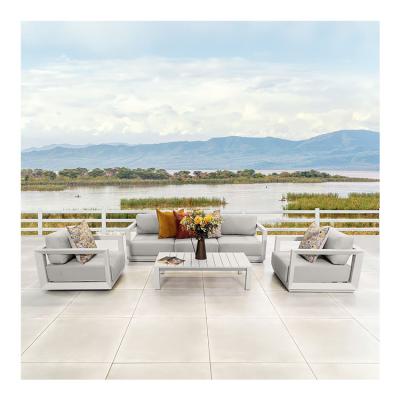 China Aluminum Modular Patio Furniture AJUNION 4 Piece Outdoor Lounge Sofa Set for Outdoor for sale