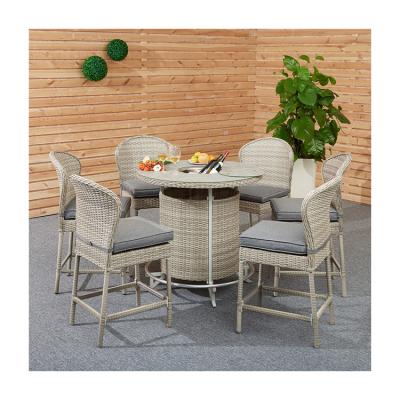 China Upgrade Your Outdoor Entertainment Area with AJUNION PE Rattan Bar Furniture Set for sale