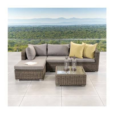 China Outdoor Furniture AJUNION Modern Garden Set PE Rattan Patio Furniture Round Wicker Set for sale