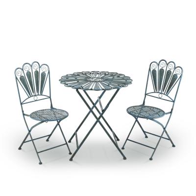 China Foldable Table and Chair Patio Set Peacock-Inspired Bistro Set for Any Gathering for sale