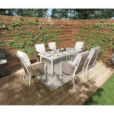 China Modern Outdoor Table and Chairs Set for Restaurant Dining AJUNION Aluminum Dining for sale