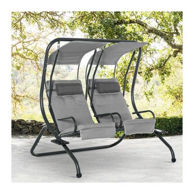 China Vergnügungsmöglichkeiten auf der Terrasse AJUNION 2 Sitzplätze Outdoor Swing Hanging Chair mit Baldachin 37kg zu verkaufen