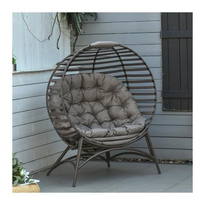 China Upgrade Your Patio with AJUNION 2 Seater Egg Chair Foldable Steel Frame Modern Design for sale