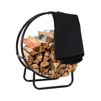 China Indoor and Outdoor Firewood Rack AJUNION Round Log Holder 3.72kg Powder Coated Steel for sale