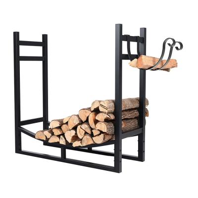 China 30inch Heavy Duty Firewood Rack Power Coated Steel Log Holder for Fireplace Decoration for sale