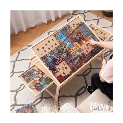 China Folding Wooden Table Jigsaw Puzzle Board for AJUNION 1000 Piece Puzzle 31.1 x 22 x 2.4 for sale