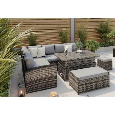 China General Outdoor Furniture AJUNION All Weather Garden Sectional Sofa with Rising Table for sale