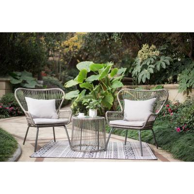 China Modern Design AJUNION 2 Seating Wicker Rattan Chair for Bistro Set Poolside Furniture for sale