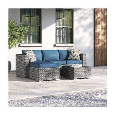 China Rattan Sofa Sectional Lounge Set 24'' H X 78'' W X 50.78'' D for Outdoor Relaxation for sale