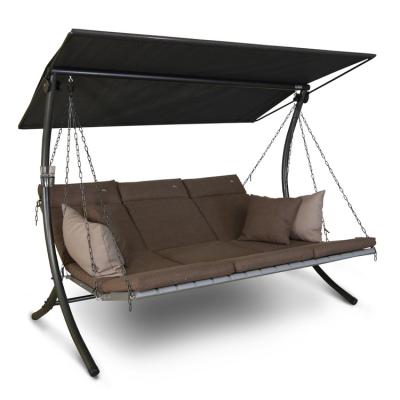 China Garden Balcony Beach Pool 3-Seater Hammock with Metal Lounge Swinging Chair and Cushion for sale