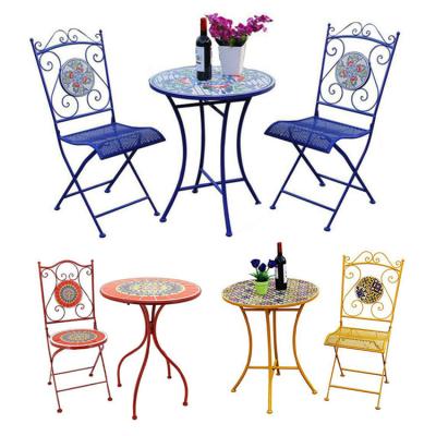 China Europese Outdoor Bistro Set voor Balkon Kleine Drie-Piece Tafel En Stoel Tuin Te koop