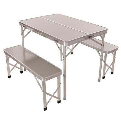 China Folded Outdoor Garden Patio Portable Aluminum Camping Dinning Table and Chair Set for Barbecue Beach Picnic for sale