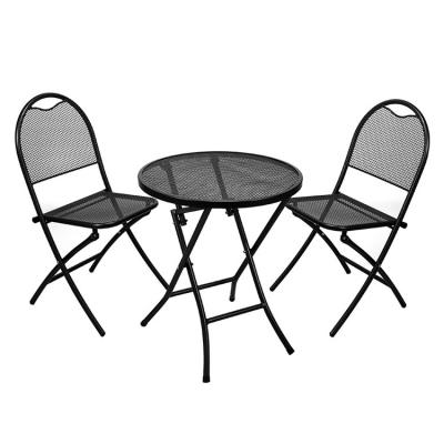 China Outdoor Cafe Bistro Patio Custom Logo Dining Table and Chair Sets with Stackable Design for sale