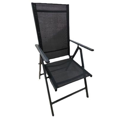 China Outdoor Courtyard High Backrest Folding Reclining Chair with 7 Adjustable Positions for sale