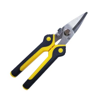 China Tin Scissors Stainless Steel Tin Scissors Heavy Duty Tin And Anti-Slip Grip Metal Tip for sale